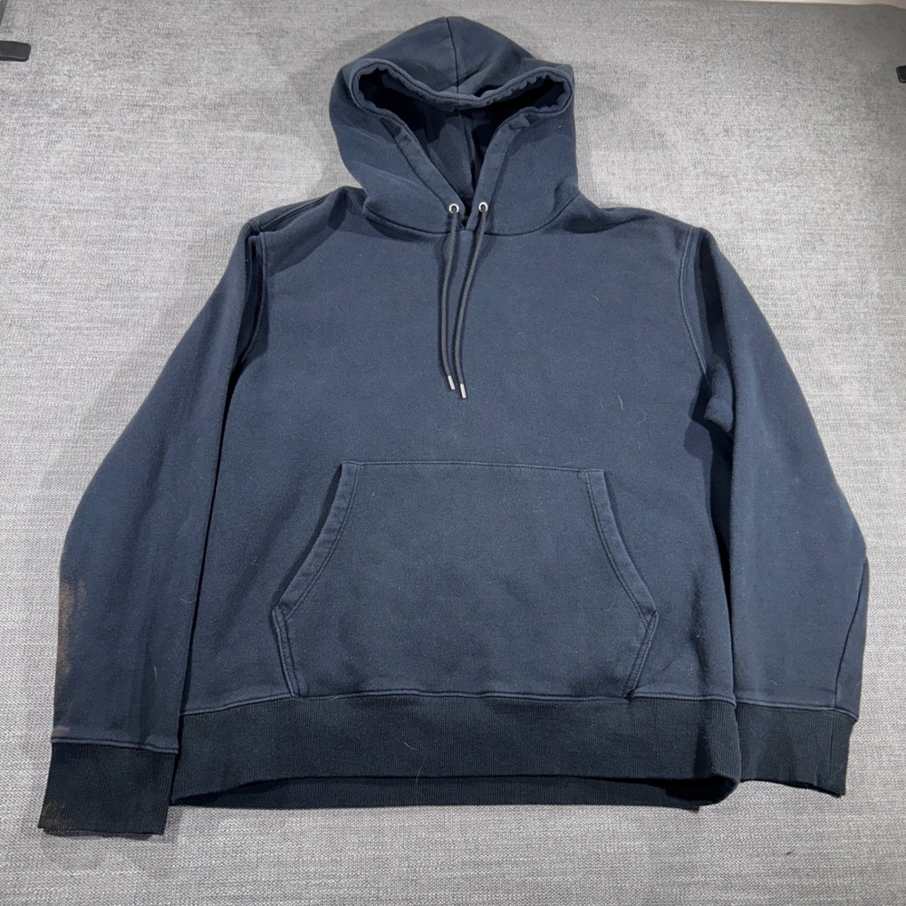 LCKR Pullover Hoodie Mens Large Navy Blue Good Fleece Kangaroo‎ Pocket Logo